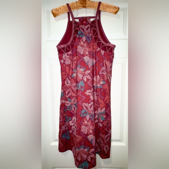 PrAna Kaley Recycled Polyester Active Dress in Rosewood Floral, Size M - Picture 2 of 13